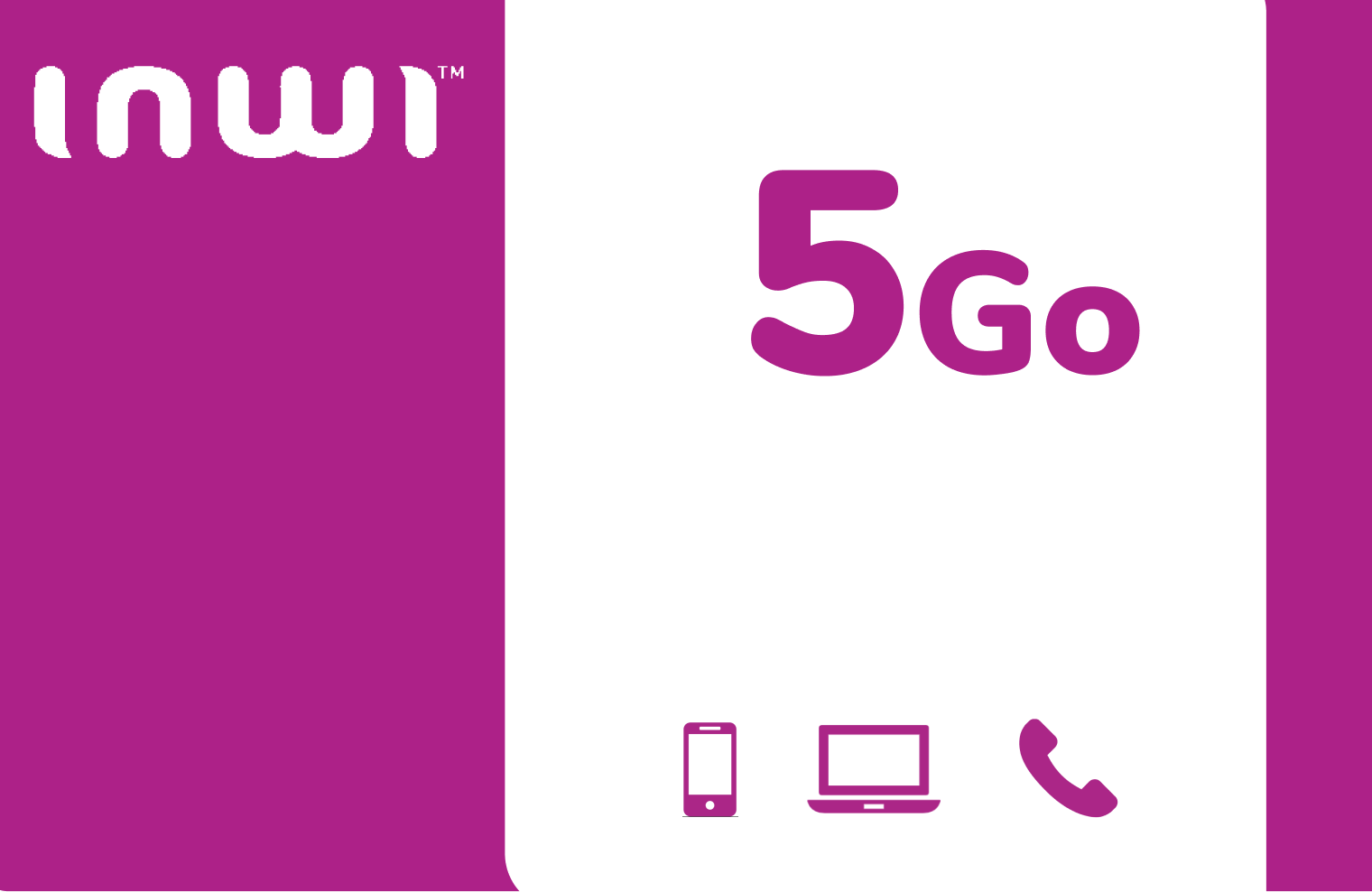 Recharge Internet Inwi Maroc 5Go