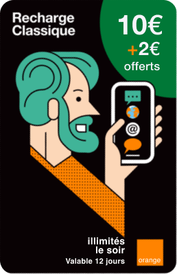 Mobicarte Orange Classique 10€ + 2€ offerts